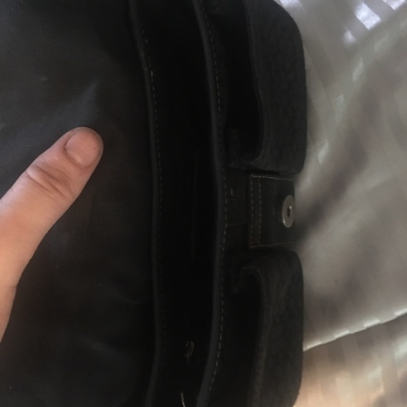 COACH Signature Jacquard & Leather Purse Handbag - Picture 4 of 5